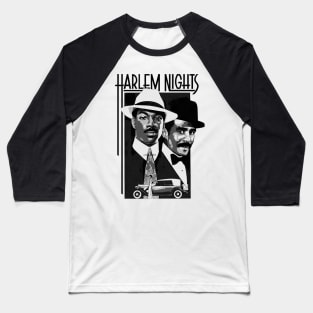 Harlem Nights Engraved Black Baseball T-Shirt